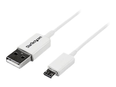 StarTech.com White Micro USB Cable - A to Micro B - Micro USB Charger