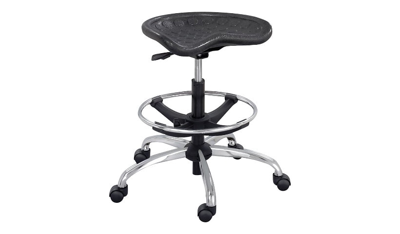 Safco SitStar - stool - polyurethane, chrome - black