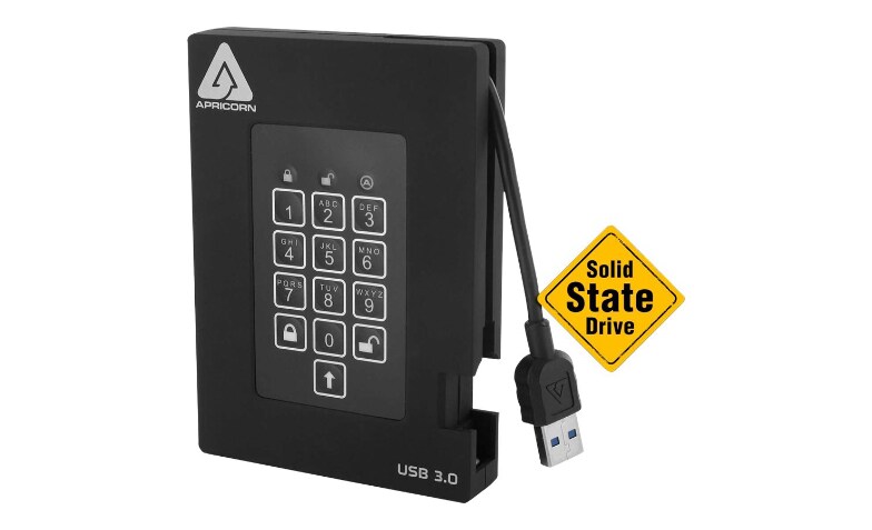 Apricorn Aegis Padlock Fortress A25-3PL256-S512F - SSD - 512 GB - USB 3.0 -  TAA Compliant