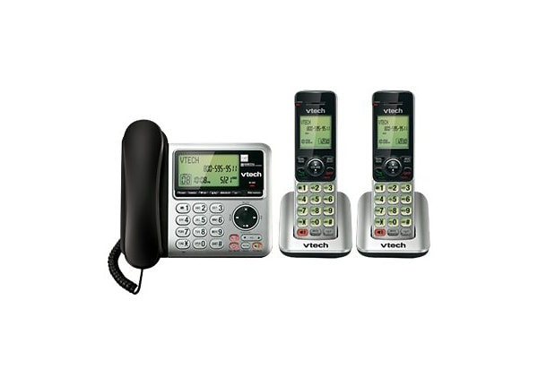 VTech CS6649-2 - corded/cordless - answering system with caller ID/call waiting + 2 additional handsets