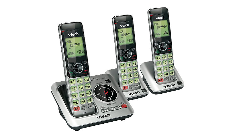 VTech CS6629-3 - cordless phone - answering system with caller ID/call waiting + 2 additional handsets