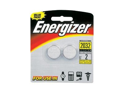 Energizer pile bouton, CR2032, blister 2 pièces bij VindiQ Office