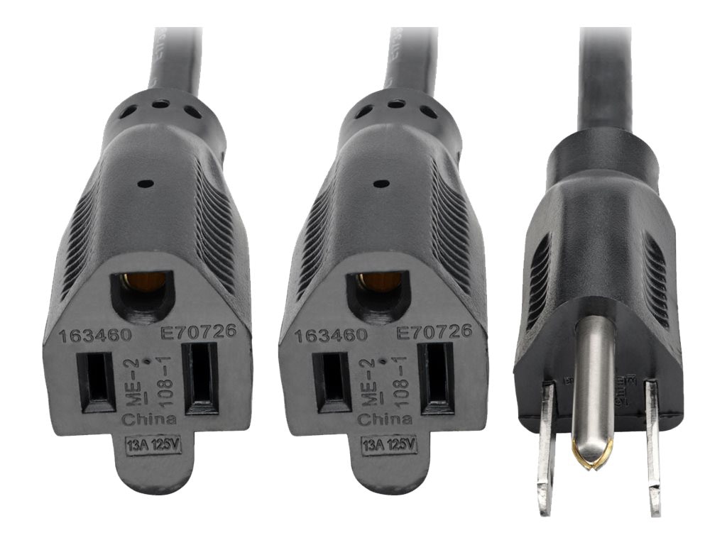 Eaton Tripp Lite Series Extension Cord Y Splitter, NEMA 5-15P to 2x NEMA 5-