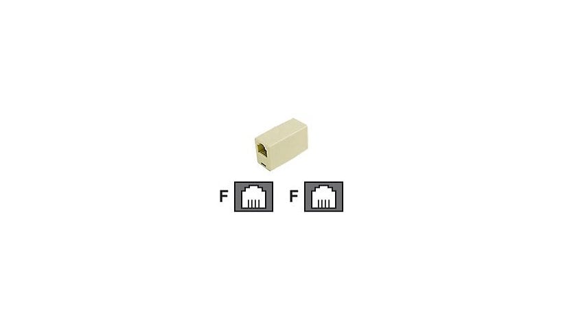 C2G In-line Modular Coupler - phone coupler - ivory