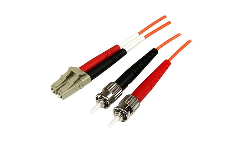 StarTech.com 3m Fiber Optic Cable - Multimode Duplex 50/125 - OFNP Plenum - LC/ST - OM2 - LC to ST Fiber Patch Cable
