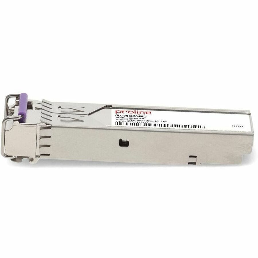 Thumbnail 3 of 9 for Proline Cisco® GLC-BX-D Compatible TAA 1000Base-BX SFP Transceiver (SMF, 1490nmTx/1310nmRx, 20km, LC, DOM)