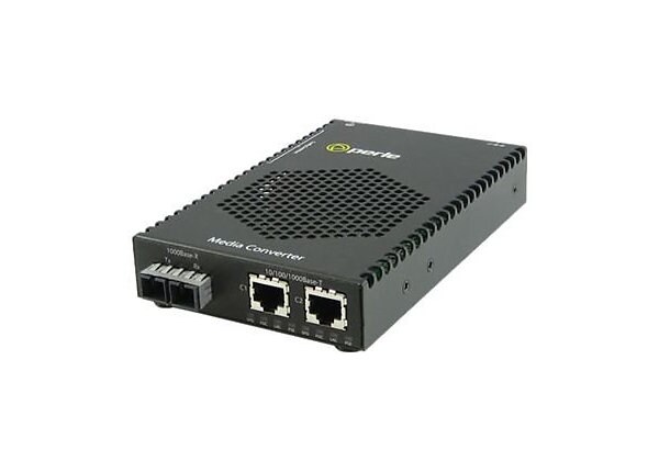 Perle S-1110DP-S2SC10 - fiber media converter - 10Mb LAN, 100Mb LAN, GigE