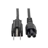 Eaton Tripp Lite Series 3-Slot Power Cord, NEMA 5-15P to C5 - Laptop/Notebook, 10A, 125V, 18 AWG, 10 ft. (3.05 m), Black