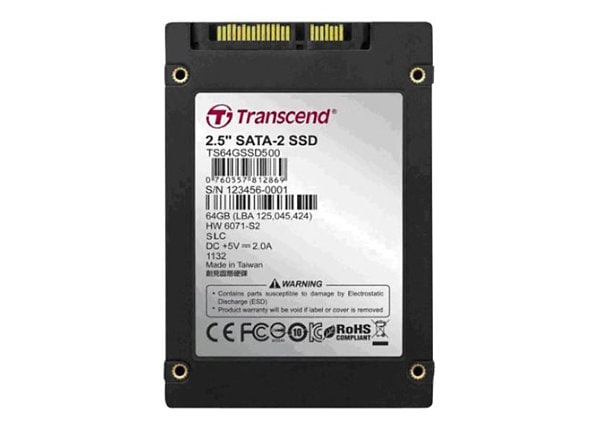 Transcend SSD500 - solid state drive - 8 GB - SATA 3Gb/s