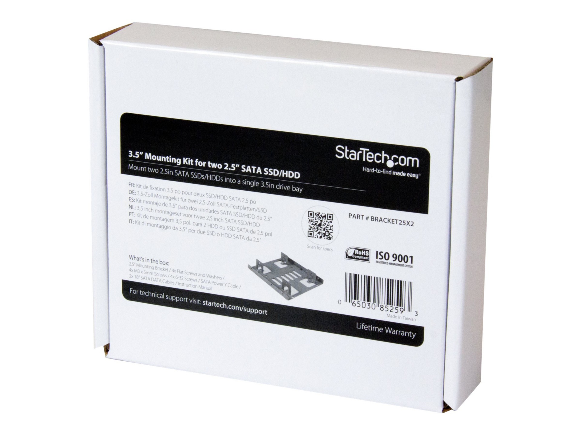 Thumbnail 3 of 8 for StarTech.com Dual 2.5" to 3.5" HDD Bracket for SATA Hard Drives, 2 Drive 2.5" to 3.5" Bracket for Mounting Bay, TAA