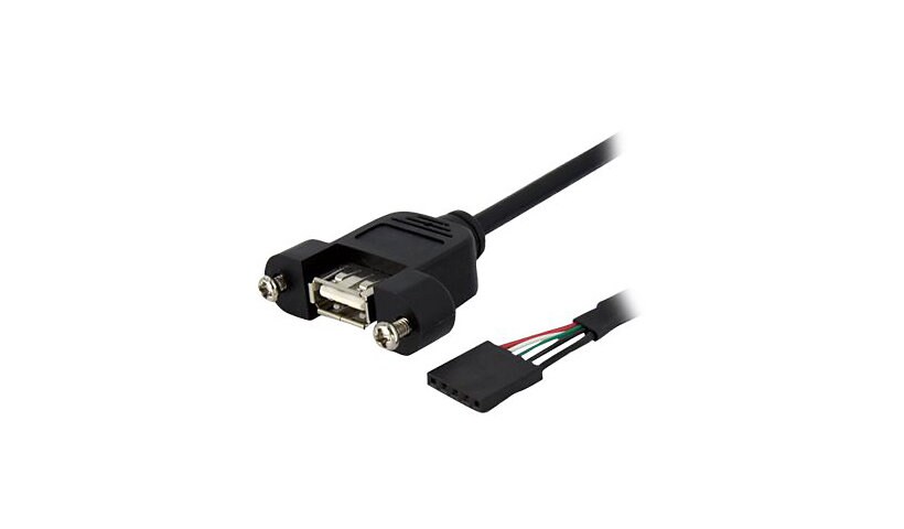 StarTech.com Panel Mount USB Cable - USB A to Motherboard Header Cable F/F