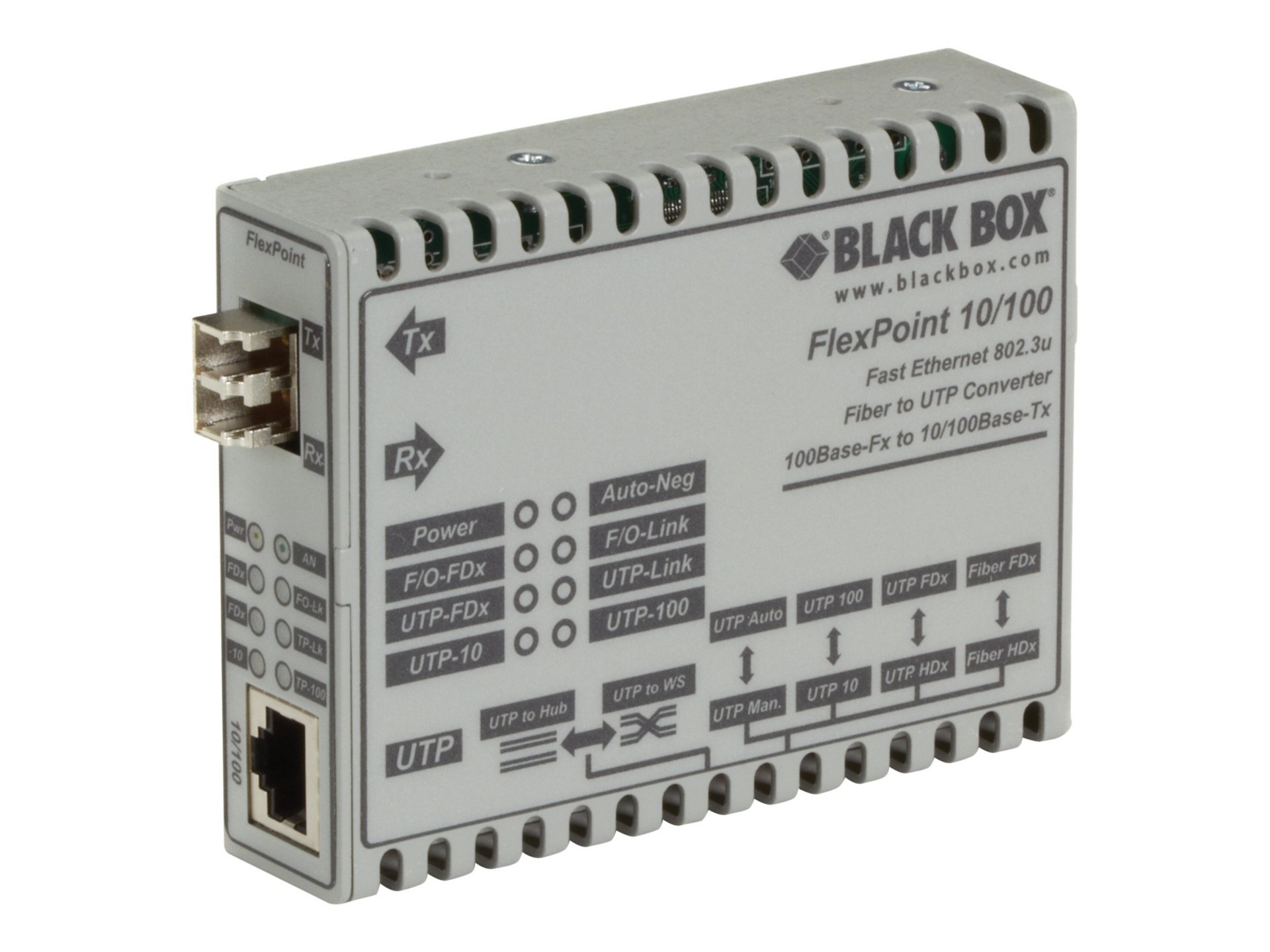 Black Box FlexPoint Modular Media Converter - fiber media converter - 10Mb LAN, 100Mb LAN