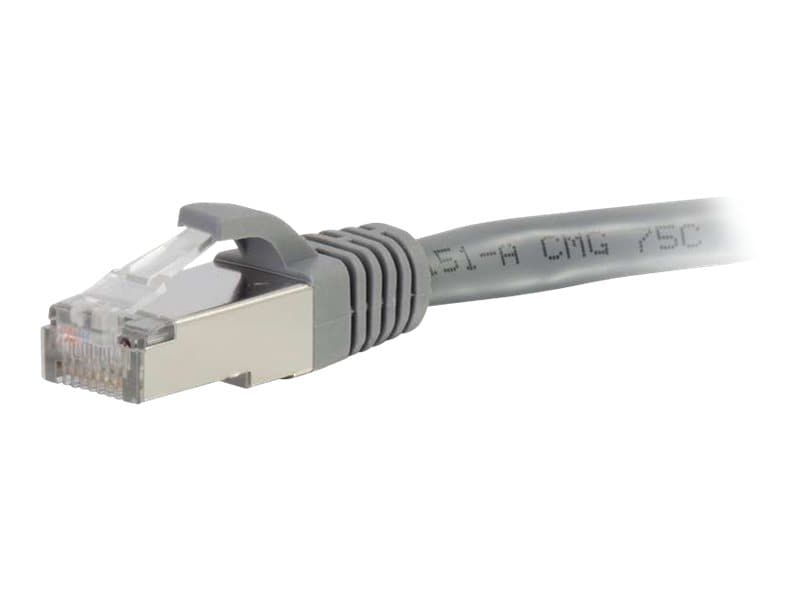 C2G 10ft Cat6a Snagless Shielded (STP) Ethernet Cable - Cat6a Network Patch Cable - PoE - Gray