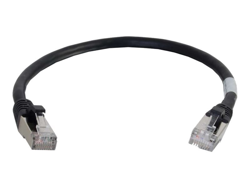 C2G 1ft Cat6a Snagless Shielded (STP) Ethernet Cable - Cat6a Network Patch Cable - PoE - Black