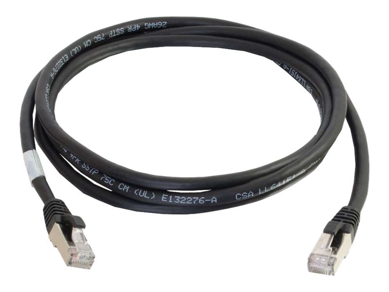 C2G 6ft Cat6a Snagless Shielded (STP) Ethernet Cable - Cat6a Network Patch Cable - PoE - Black