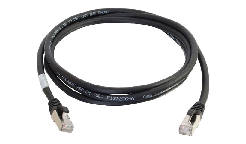 C2G 6ft Cat6a Snagless Shielded (STP) Ethernet Cable - Cat6a Network Patch Cable - PoE - Black