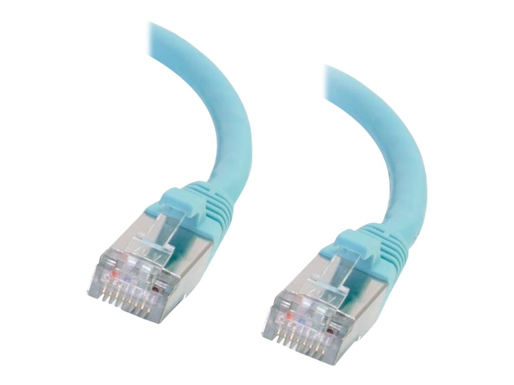 C2G 4ft Cat6a Snagless Shielded (STP) Ethernet Cable - Cat6a Network Patch Cable - PoE - Aqua
