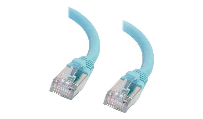 C2G 4ft Cat6a Snagless Shielded (STP) Ethernet Cable - Cat6a Network Patch Cable - PoE - Aqua
