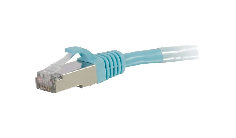 C2G 25ft Cat6aSnagless Shielded (STP) Network Patch Ethernet Cable Aqua - p
