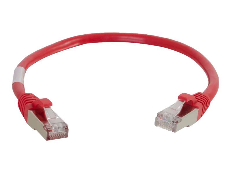 C2G 1ft Cat6 Snagless Shielded (STP) Ethernet Cable - Cat6 Network Patch Cable - PoE - Red