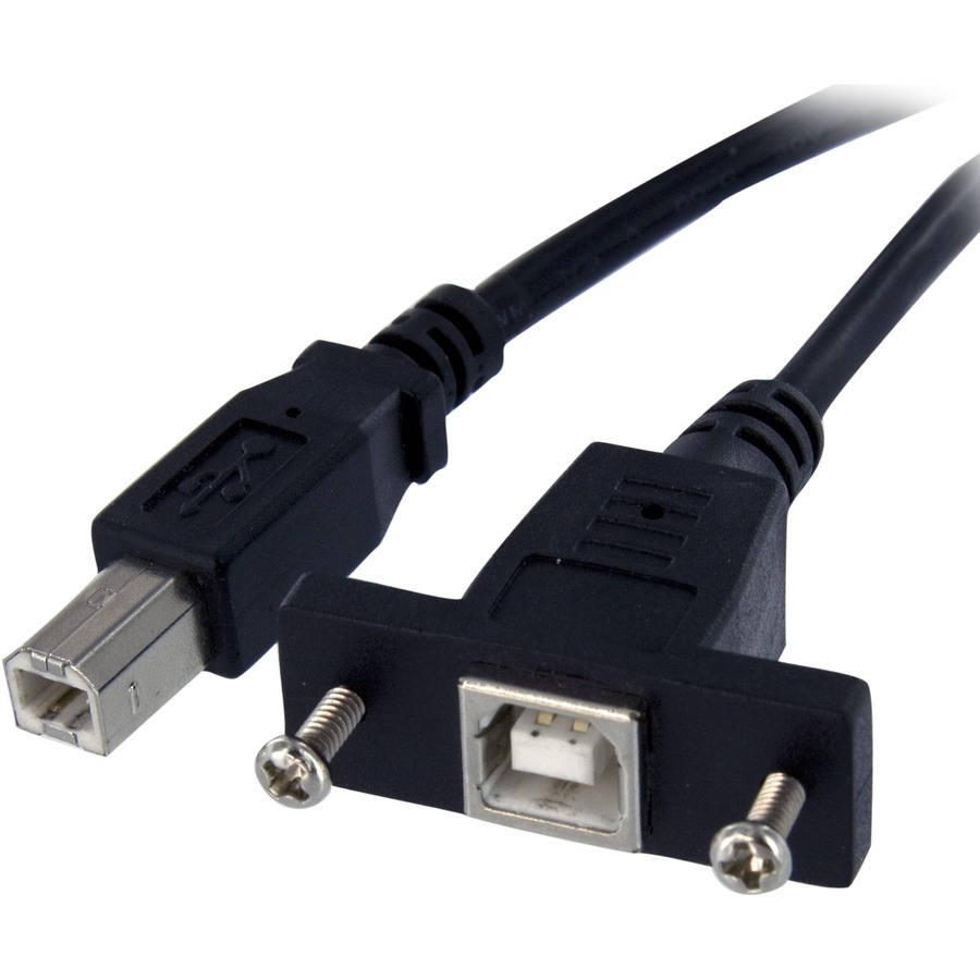 StarTech.com 3 ft Panel Mount USB Cable B to B - F/M - Panel Mount USB Extension USB-B Female to USB-B Male Adapter