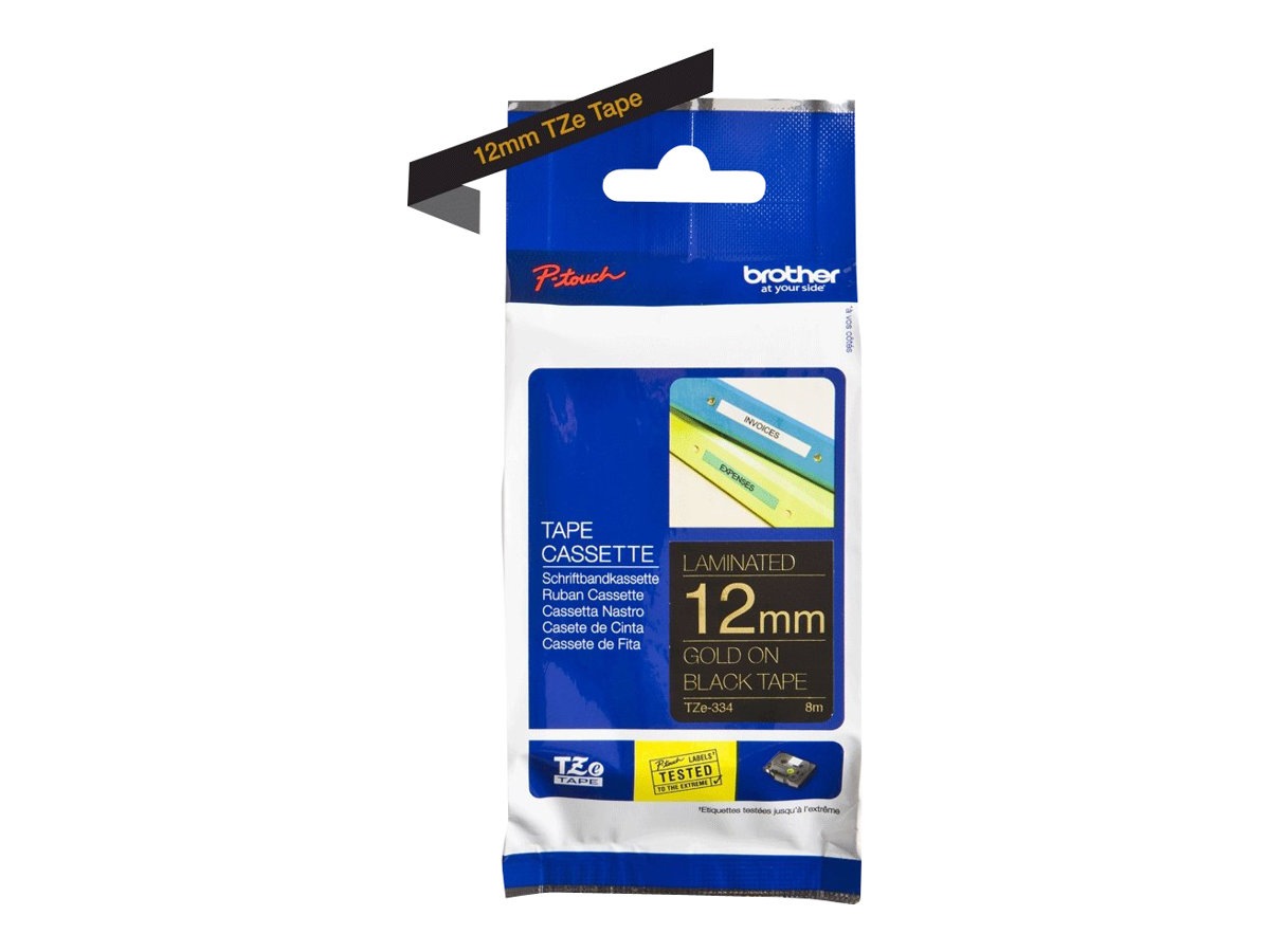 Brother TZe-334 - laminated tape - 1 cassette(s) - Roll (1.2 cm x 8 m)