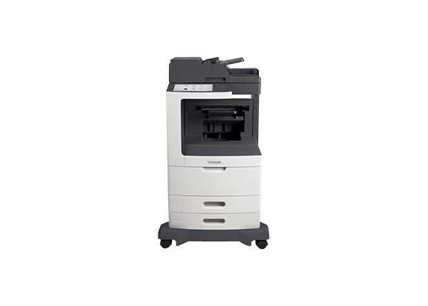 Lexmark MX810dpe - multifunction printer - B/W - with Hole punch finisher