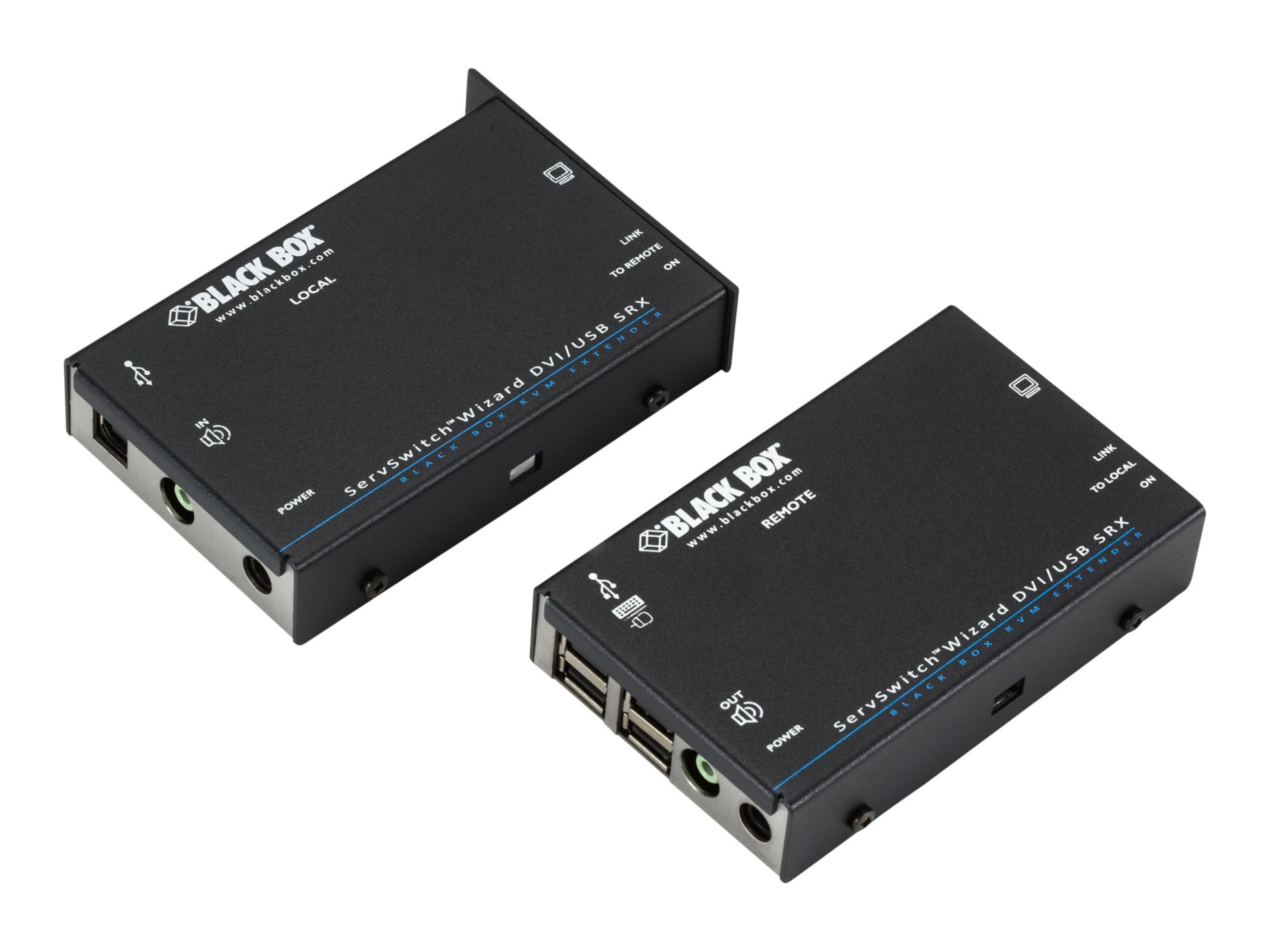 Black Box KVM Extender DVI-D USB Audio CATX Single Access