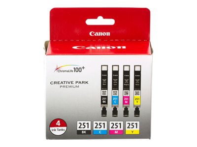Canon CLI-251 4 Color Pack - 4-pack - black, yellow, cyan, magenta - origin
