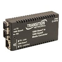Transition Networks Stand-Alone Mini Gigabit Ethernet Media Converter - fiber media converter - GigE