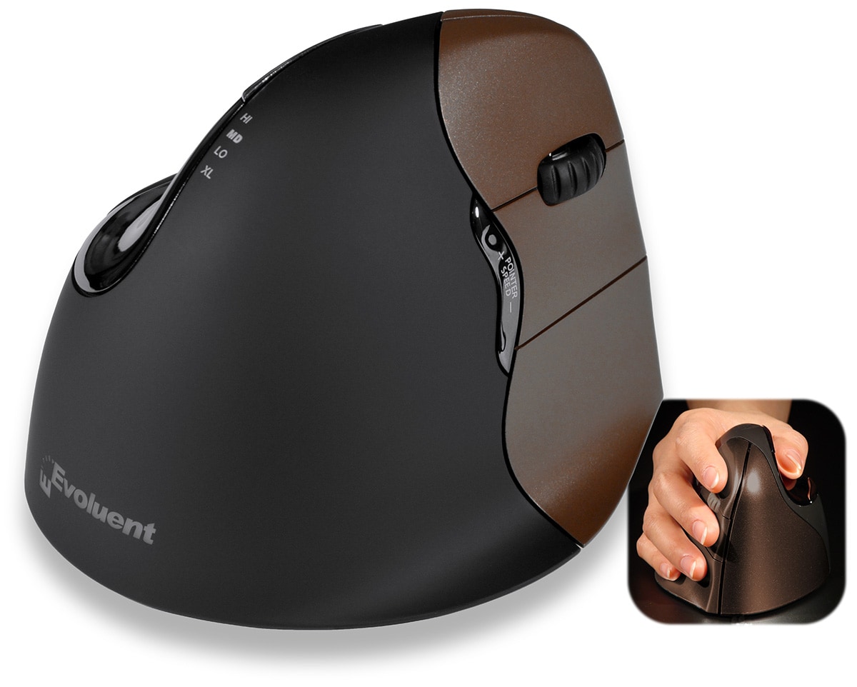 Evoluent Right-Handed VerticalMouse 4 Small Wireless - vertical mouse - 2.4 GHz