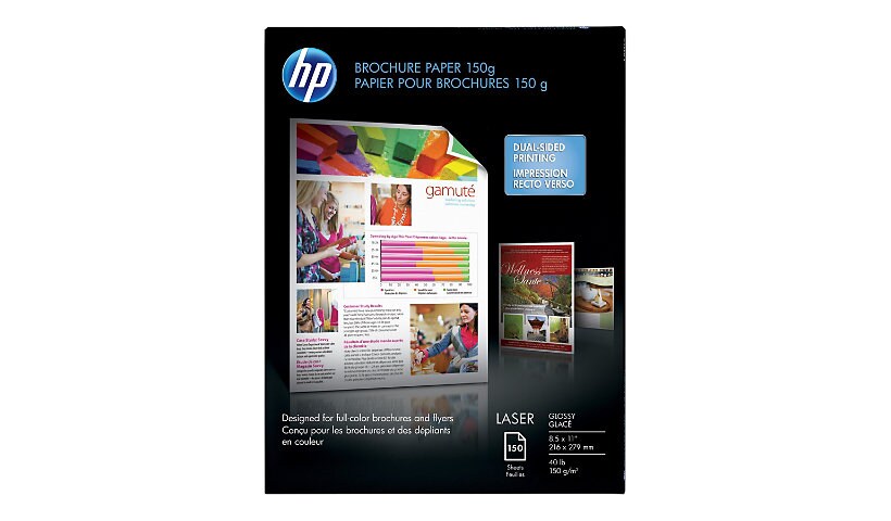 HP Brochure Laser Paper - paper - glossy - 150 sheet(s) - Letter - 165 g/m²