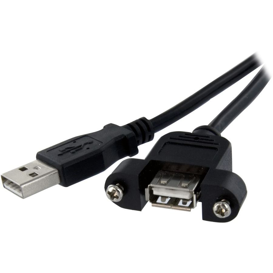 StarTech.com 3 ft Panel Mount USB Cable A to A F/M - Panel Mount USB Extension USB A-Female to A-Male Adapter Cable 3ft