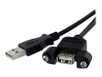 StarTech.com 3ft Panel Mount USB Cable A to A F/M-Panel Mount USB Extension