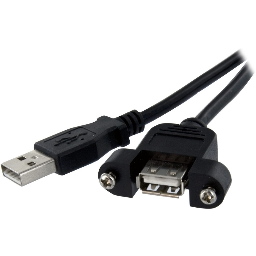 StarTech.com 3 ft Panel Mount USB Cable A to A F/M - Panel Mount USB Extension USB A-Female to A-Male Adapter Cable 3ft