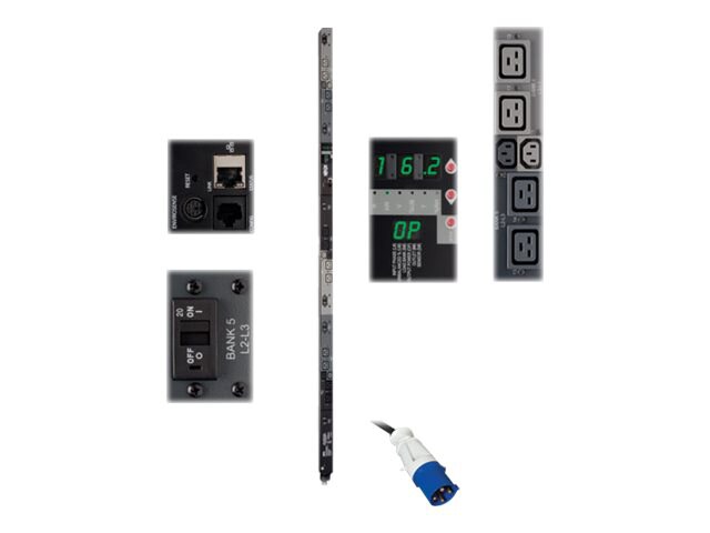 Tripp Lite PDU 3-Phase Switched 208V 16.2kW IEC-309 6 C13; 12 C19 0URM