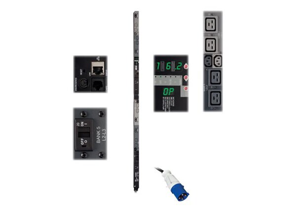 Tripp Lite PDU 3-Phase Switched 208V 16.2kW IEC-309 6 C13; 12 C19 0URM