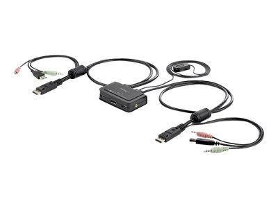 StarTech.com 2 Port USB DisplayPort KVM Switch w/ Cables & Remote Switching
