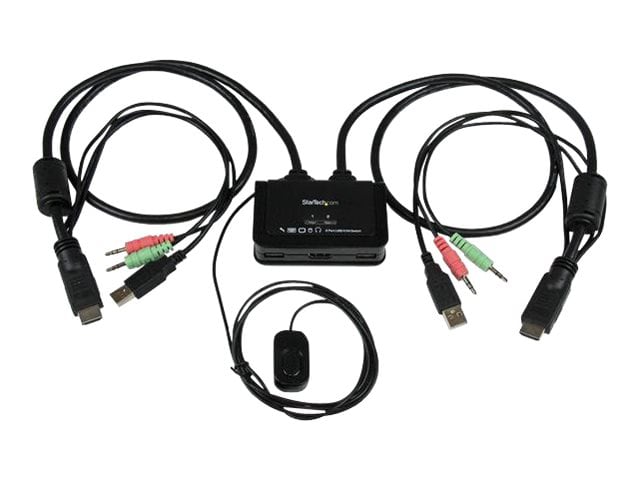 StarTech.com 2 Port USB HDMI KVM Switch with Audio, Cables and Remote Switch