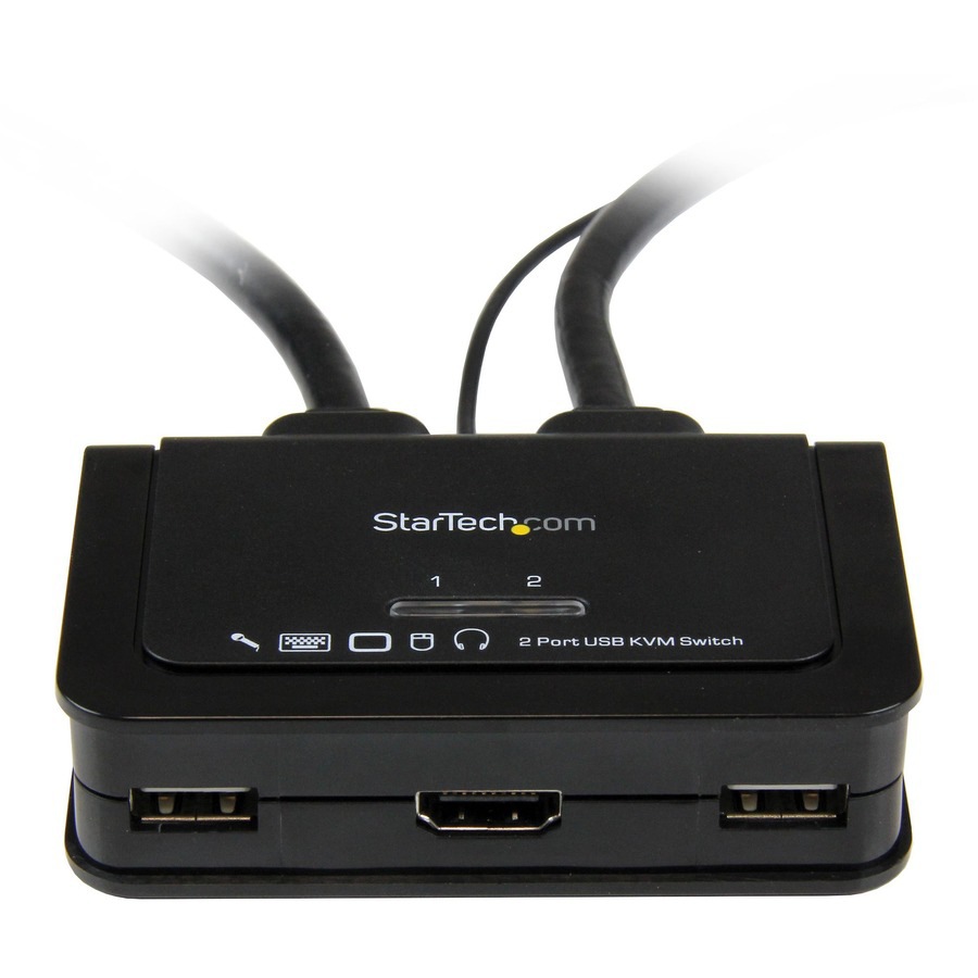 Thumbnail 2 of 6 for StarTech.com 2 Port USB HDMI Cable KVM Switch with Audio and Remote Switch - USB Powered KVM with HDMI - Dual Port HDMI