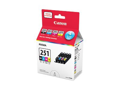 Canon CLI-251 4 Color Pack - 4-pack - black, yellow, cyan, magenta - origin