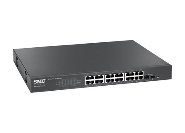 SMC EZ Switch SMCGS26P-Smart - switch - 26 ports - managed - desktop, rack-mountable