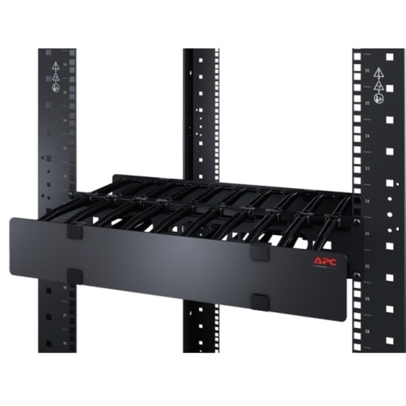 Thumbnail 6 of 7 for APC NetShelter Cable Management, Horizontal Cable Manager, 1U, Single Side with Cover, Black, 483 x 44 x 110 mm