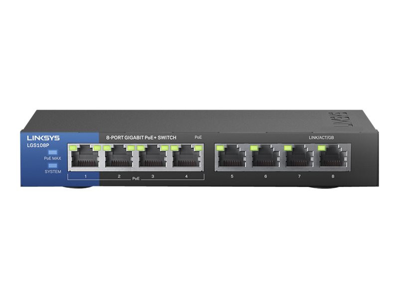 Linksys Business LGS108P - switch - 8 ports - unmanaged