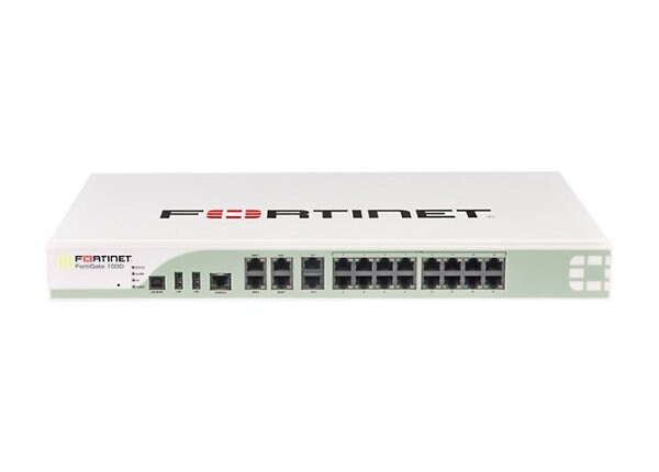 Fortinet FortiGate 100D - security appliance - with 1 year FortiCare 24X7 Comprehensive Support + 1 year FortiGuard