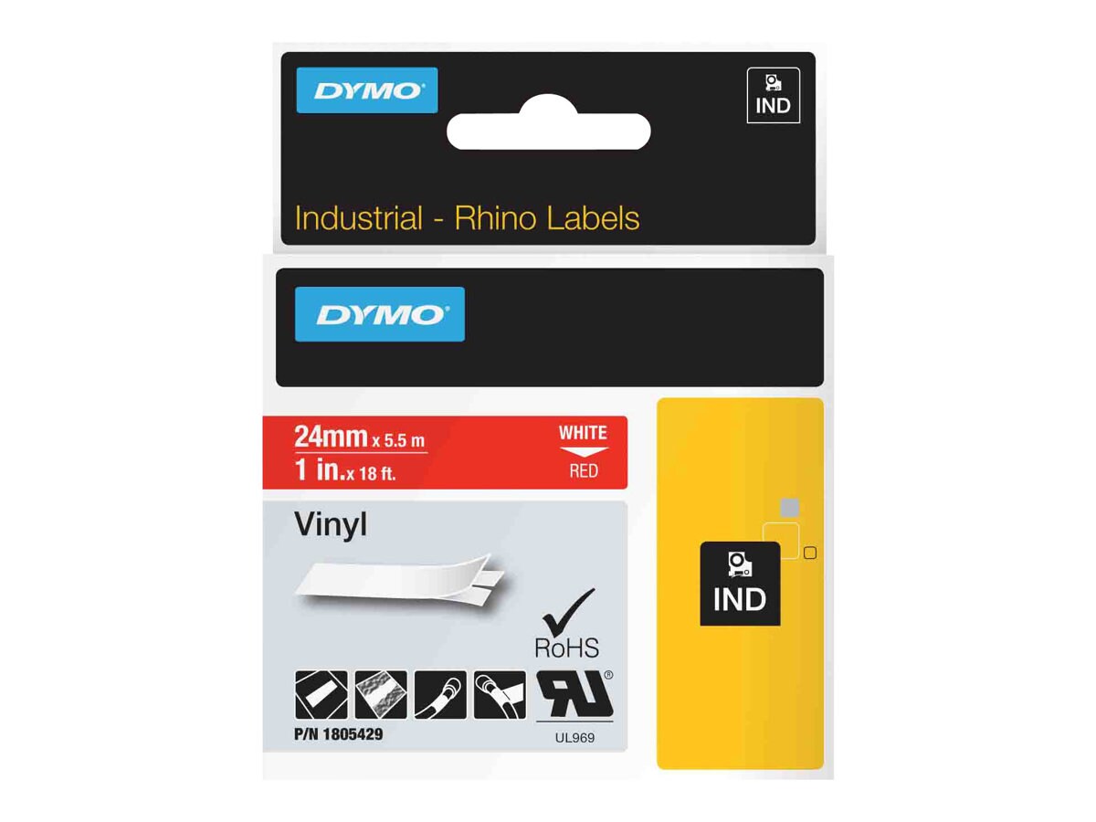 Dymo Rhino Coloured Vinyl - tape - 1 cassette(s) - Roll (1 in x 18 ft)