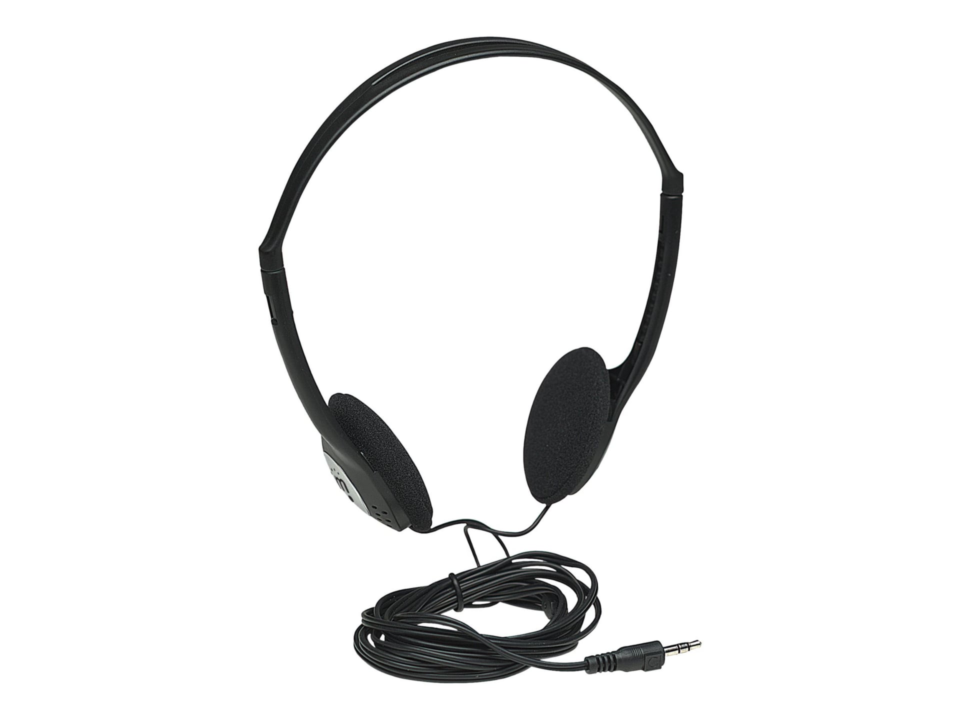 Manhattan Stereo On-Ear Headphones (3.5mm), Adjustable Split Headband, Foam Earpads, Speaker 80W max, Standard 3.5mm