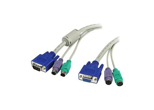 StarTech.com 10 ft 3-in-1 PS/2 KVM Extension Cable - keyboard / video / mouse (KVM) extension cable - 10 ft