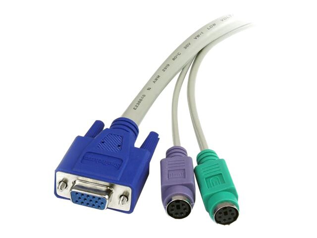 StarTech.com 6 ft 3-in-1 PS/2 KVM Extension Cable - keyboard / video / mouse (KVM) extension cable - 6 ft