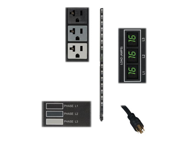 Tripp Lite PDU 3-Phase Metered 120V 5.7 kW 42 5-15/20R L21-20P 0URM